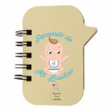 Cahier avec marque-pages pour baptême d'un garçon personnalisé