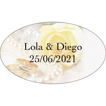 Etiquettes Autocollantes Mariage Perles