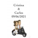 Autocollants de mariage moto Will & Grace