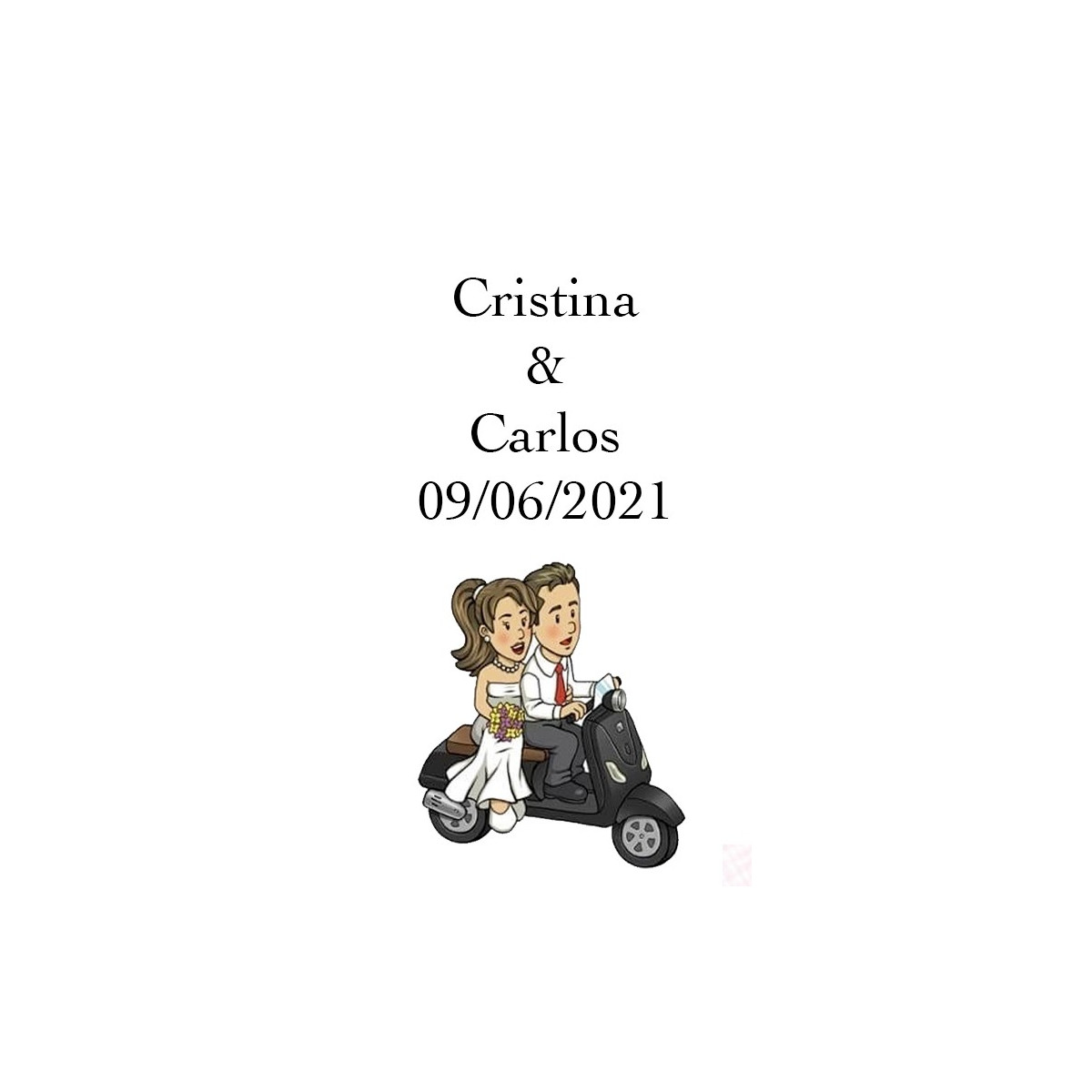 Autocollants de mariage moto Will & Grace