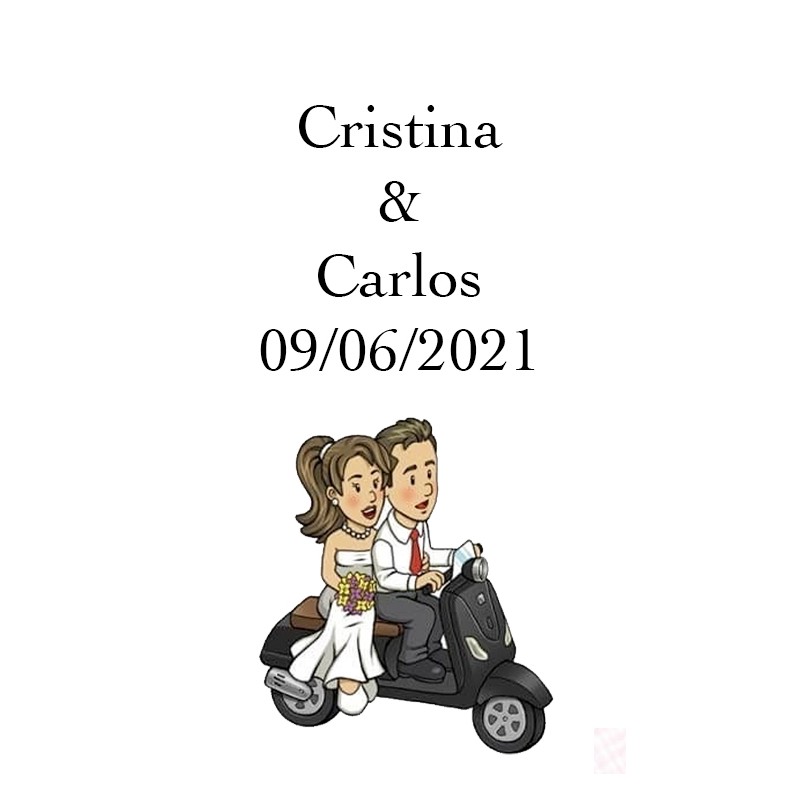 Autocollants de mariage moto Will & Grace