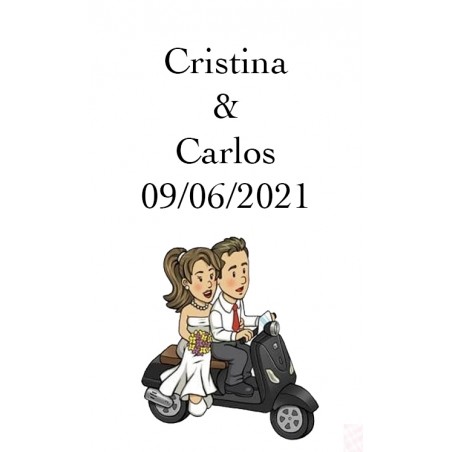 Autocollants de mariage moto Will & Grace