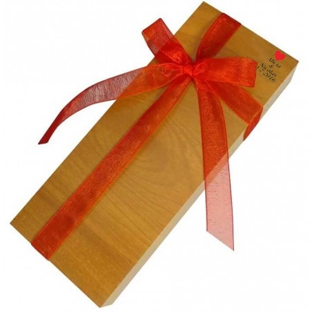 Stylo et couteau personnalisés dans une boîte en bois pour les cadeaux des invités de mariage