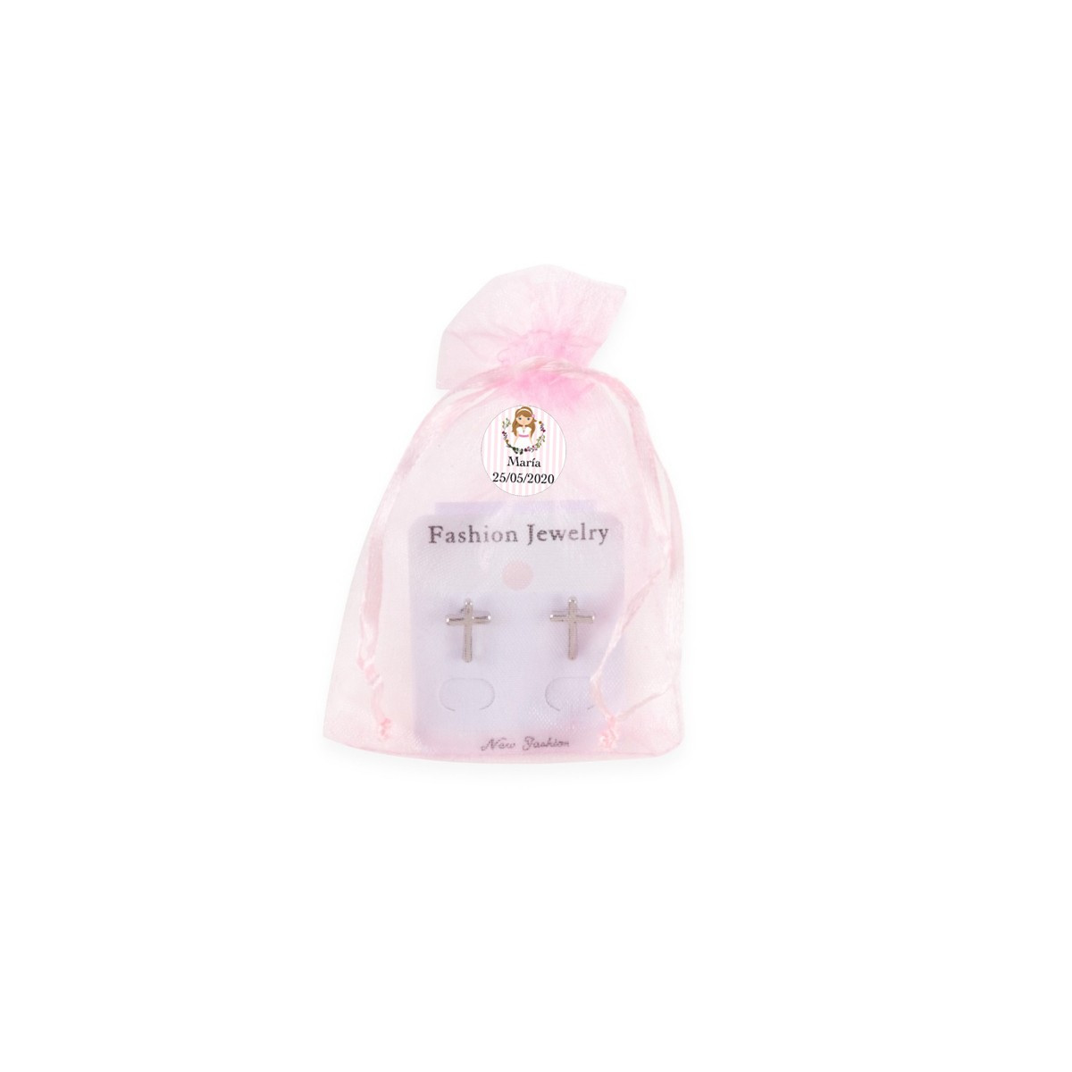 Boucles d'oreilles en bijouterie pour communion personnalisée