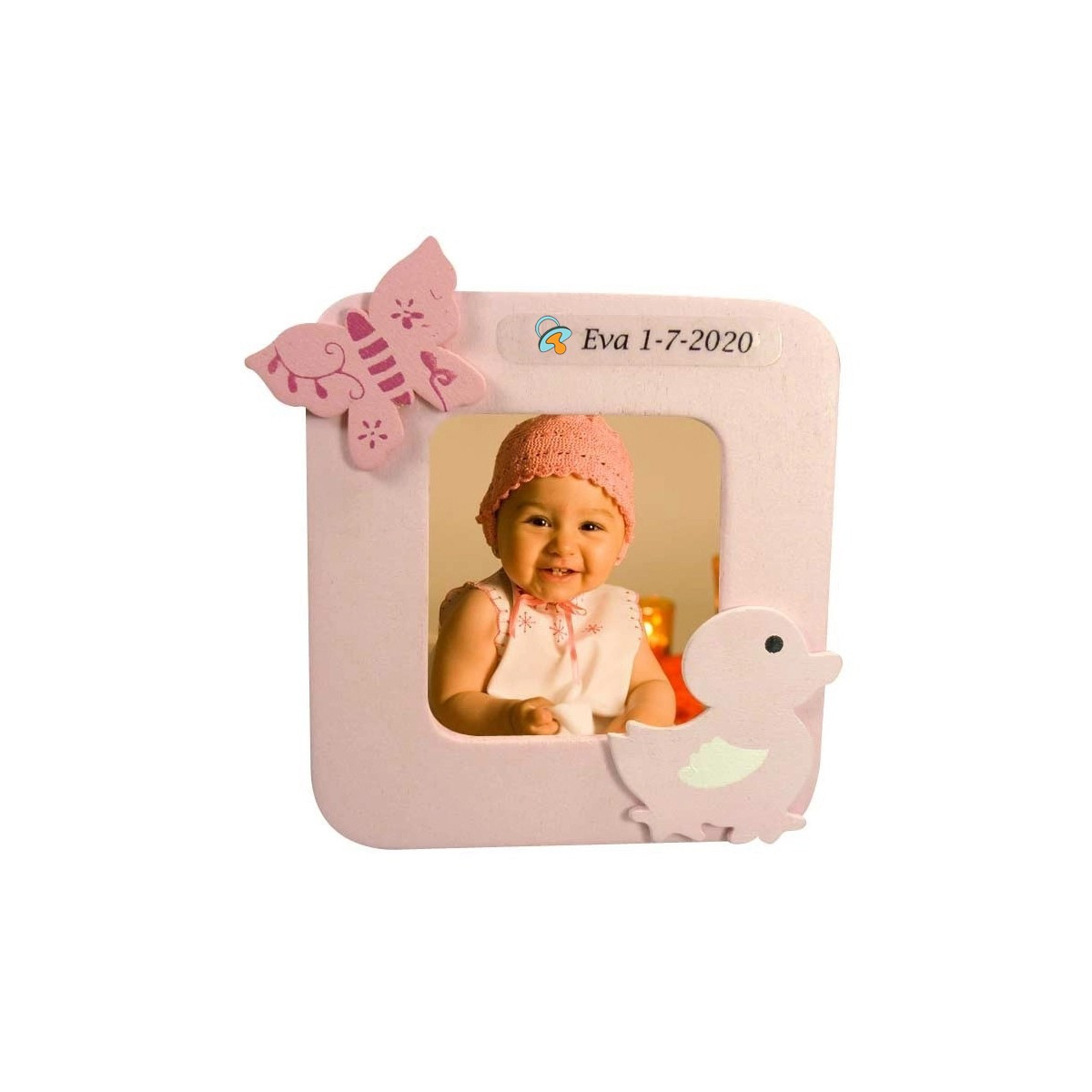 Cadre photo détails de baptême personnalisé