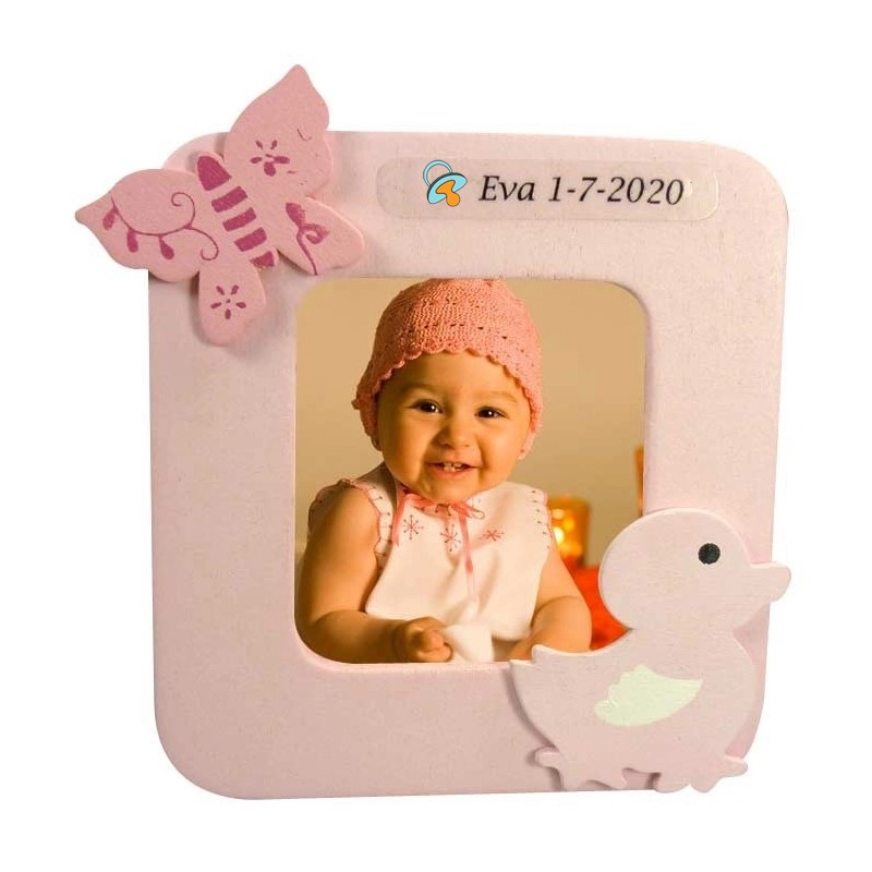 Cadre photo détails de baptême personnalisé