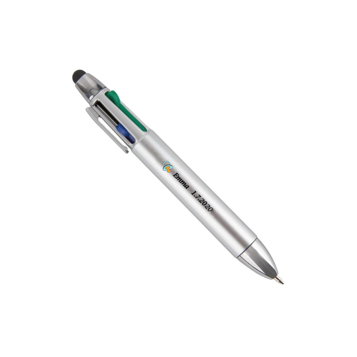 Stylo à quatre couleurs pour un baptême personnalisé