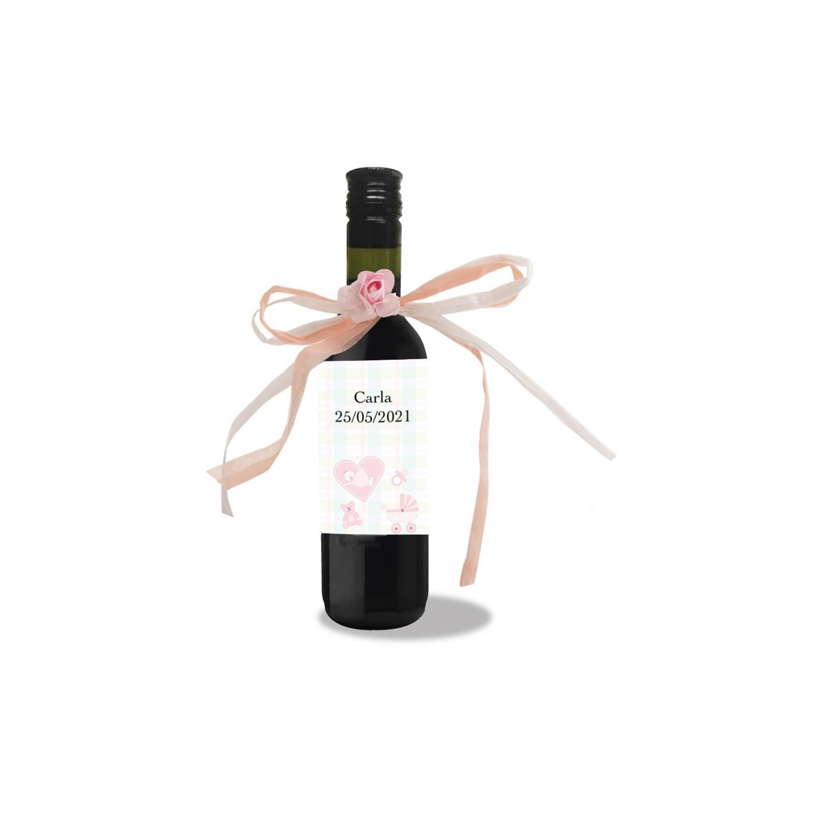 Cadeau de baptême personnalisé avec vin