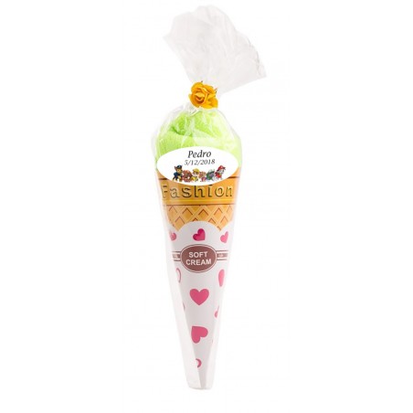 Serviette en forme de glace personnalisée avec autocollant enfantin