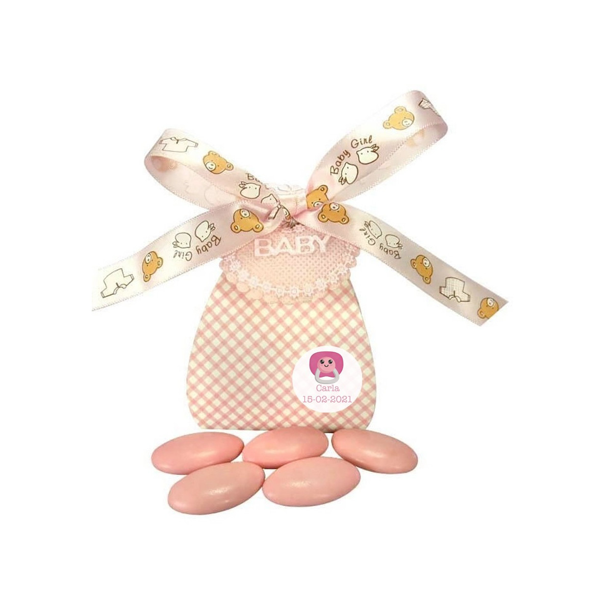 Chocolats pour baptême fille personnalisé