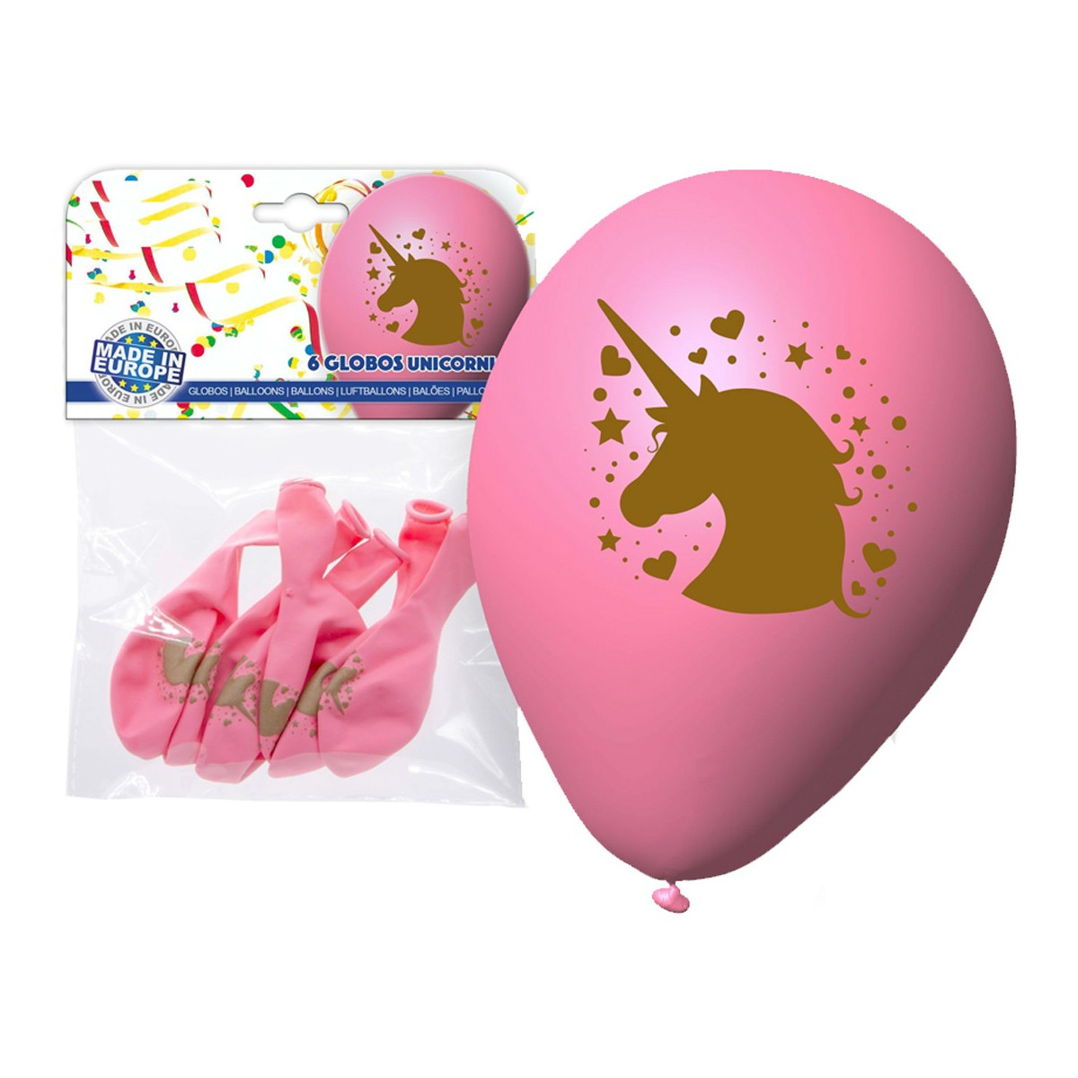 Pack ballons rose licorne