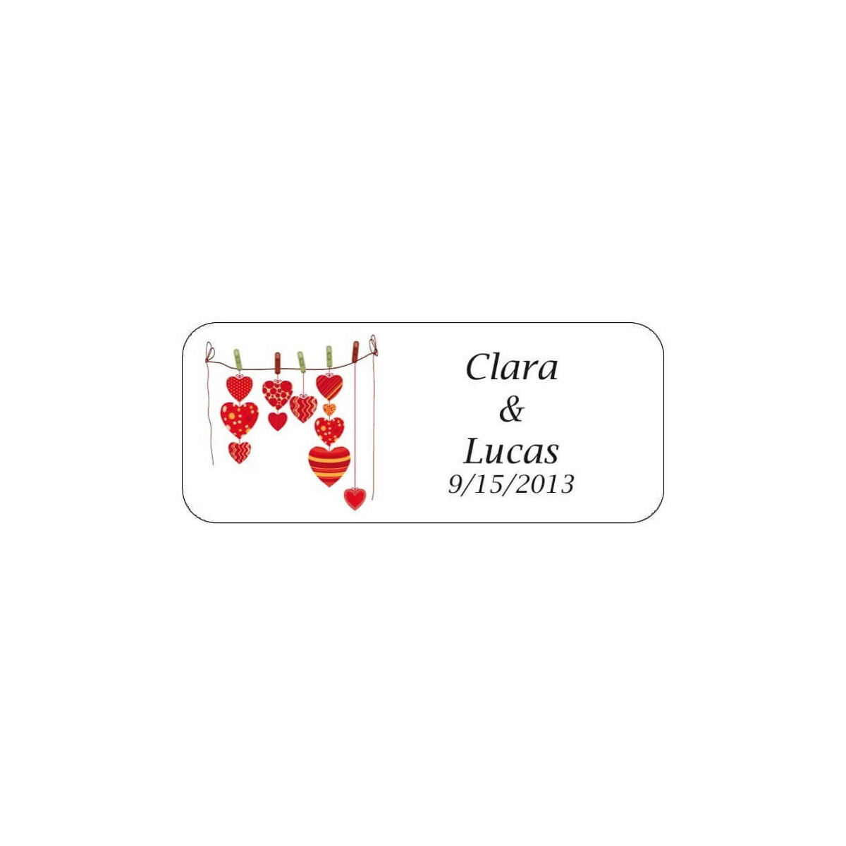 Étiquette adhésive amour tendu
