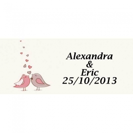 Etiquette Adhesive Personnalisee Mariage Tourterelles