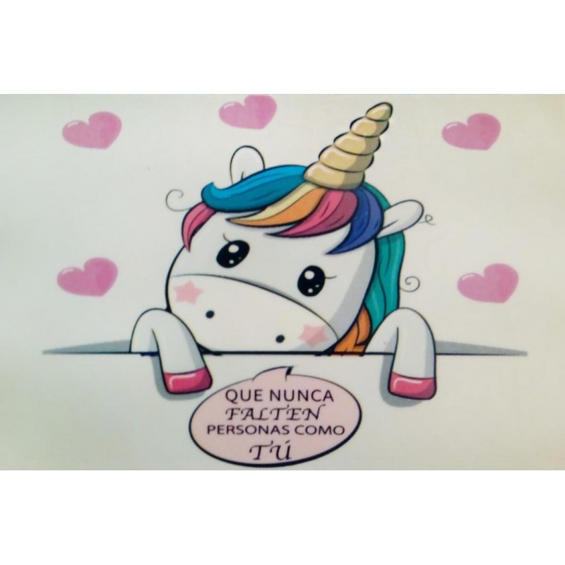 Autocollant licorne rectangulaire