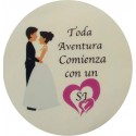 Autocollant rond mariage taille mini
