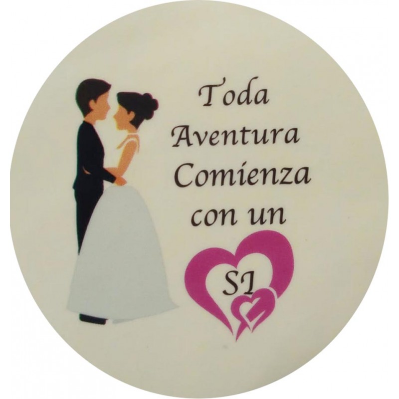 Autocollant rond mariage taille mini