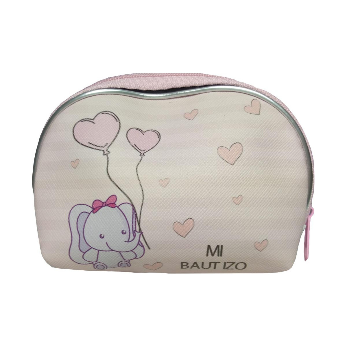 Porte-monnaie de Baptême Design Rose avec Éléphant