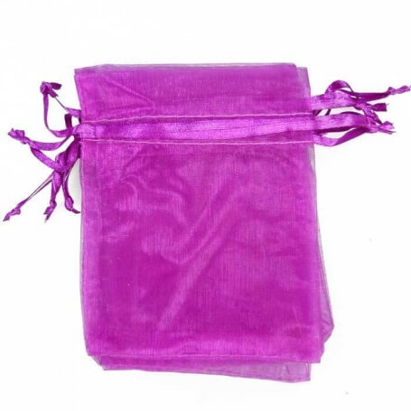 Pochette organza violet 9x15 pas cher