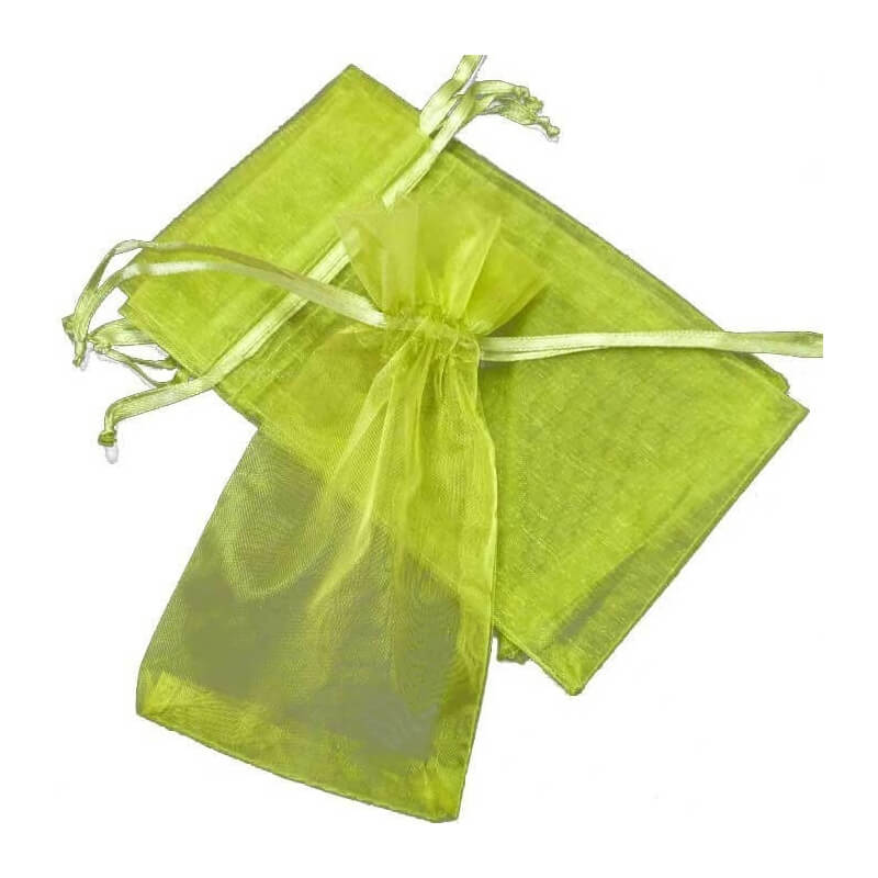 Sac en organza vert foncé 13 x 17