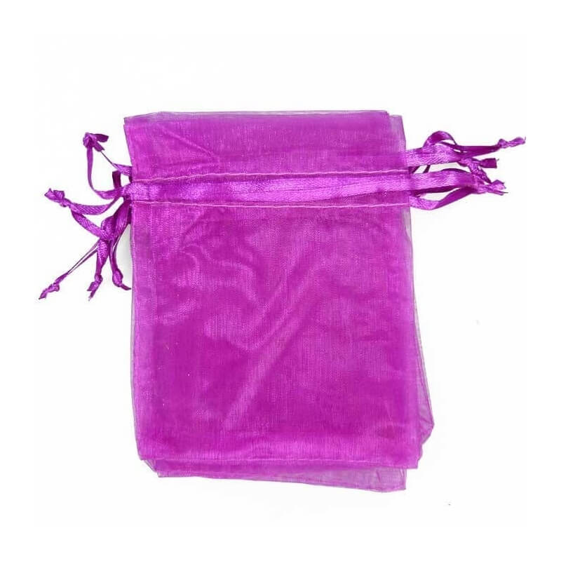 Sachet en organza violet 7 x 10