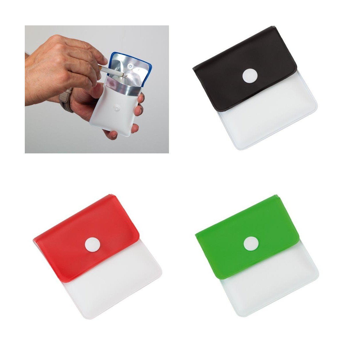 SGERUFZ Cendrier De Poche, 5 Paquet Portable, Réutilisables, Ignifuge, Sans Odeur, Cendrier De Poche Anti Odeur, Poche Etrave Cendres De Cigarette