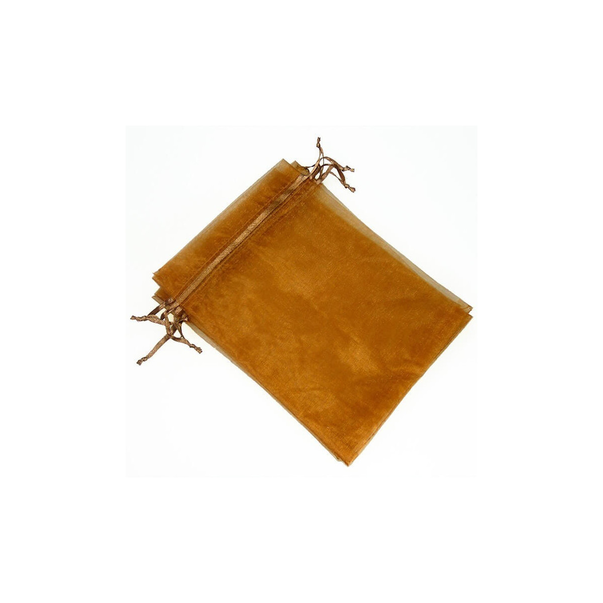 Sachet en organza marron 15 x 20