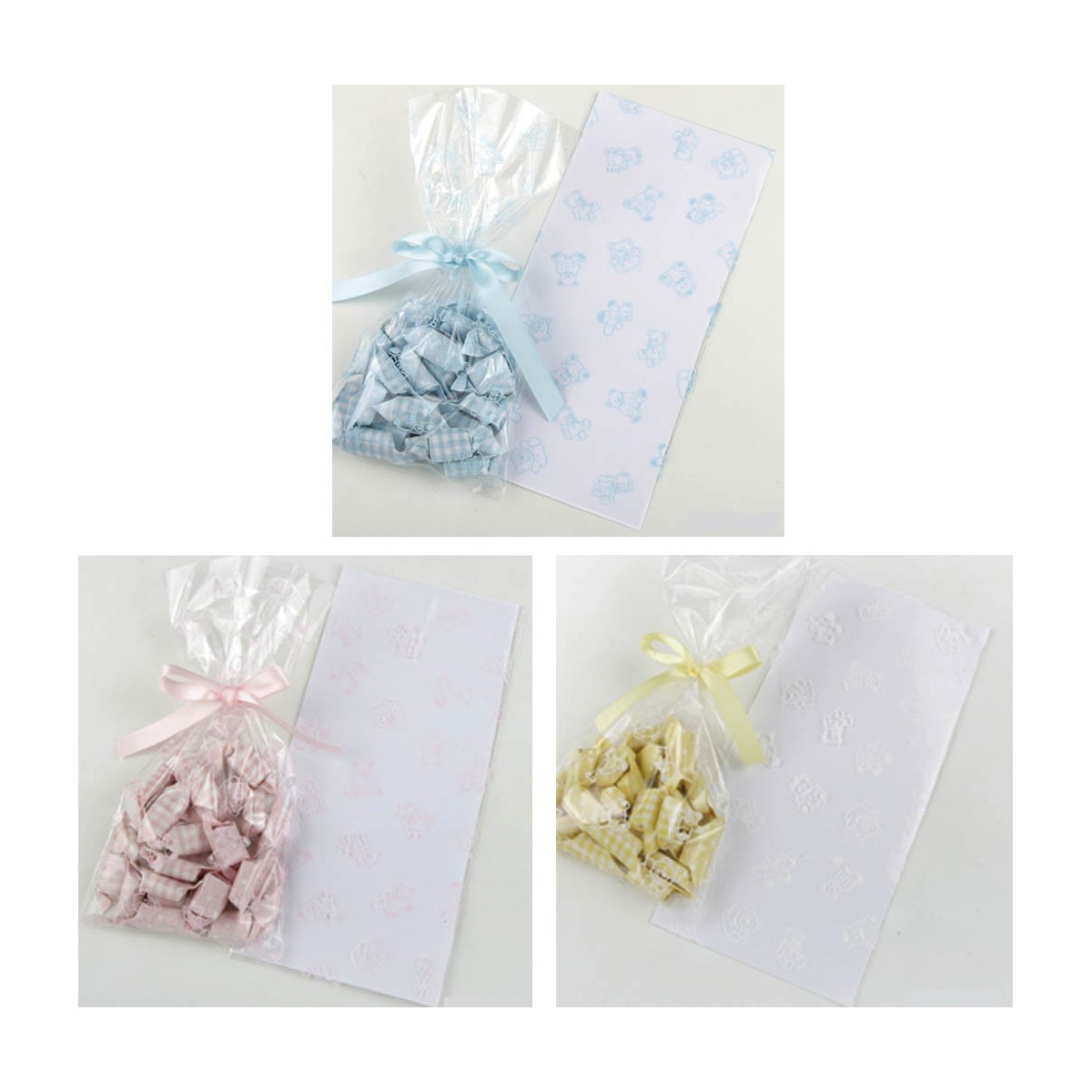 Bolsitas en cellophane décorées
