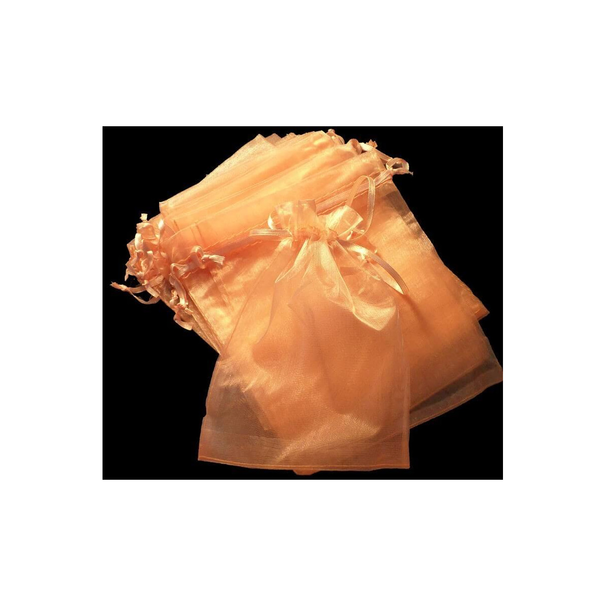 Sachet organza orange clair 15 x 20