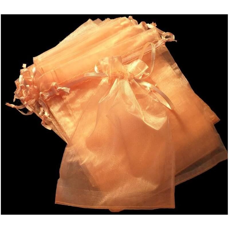 Decoration pochettes cadeaux organza orange