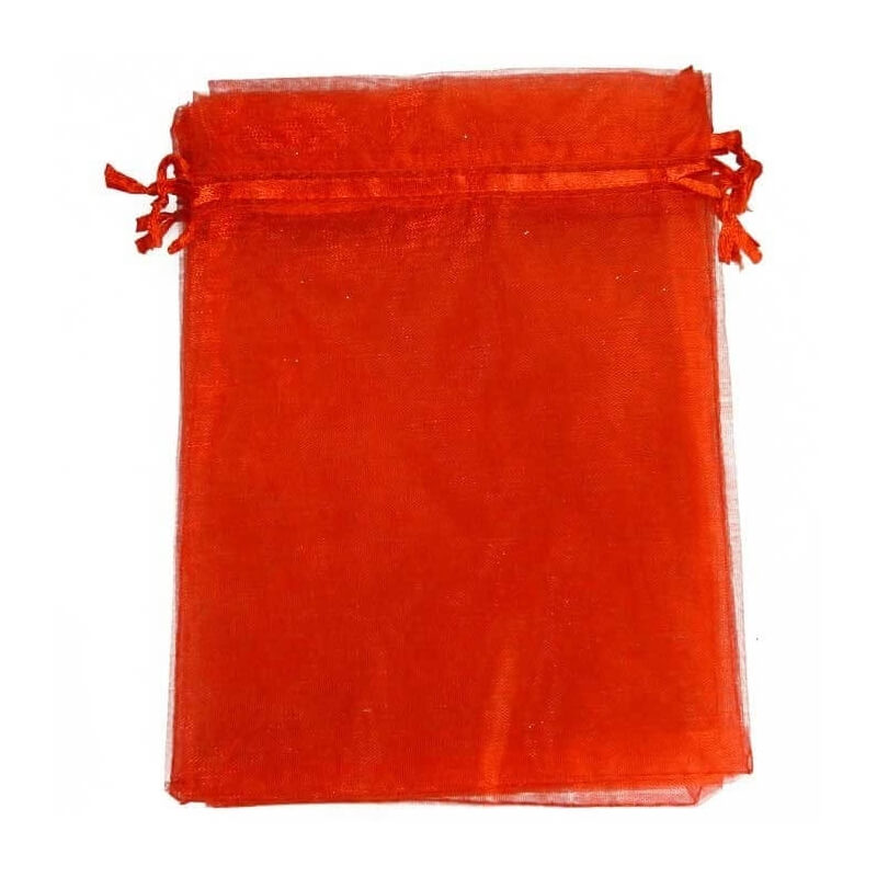 Pochette cadeau organza rouge 15x20