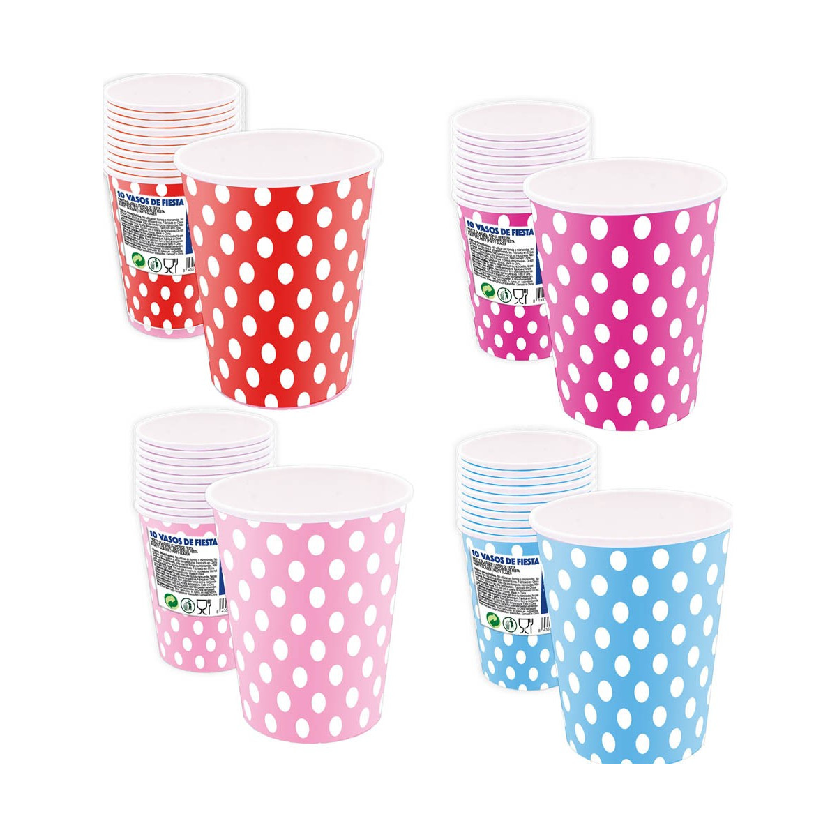 Pack de gobelets jetables à pois