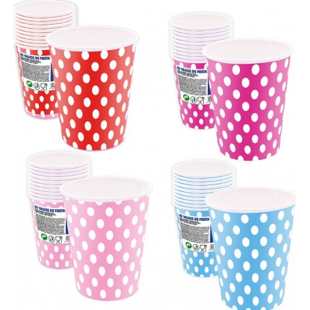 Pack de verres jetables à pois