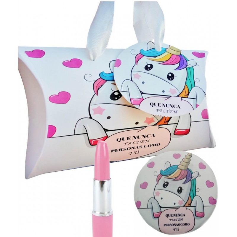 Miroir de licorne avec stylo et petite boîte