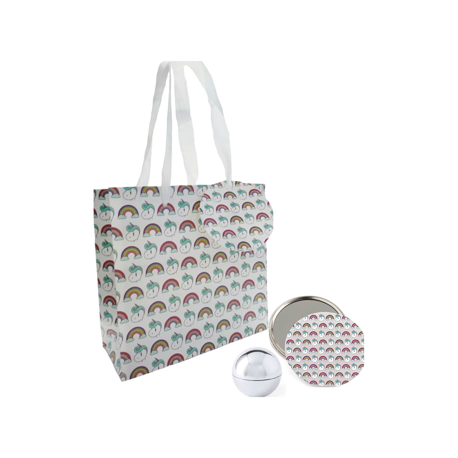 Cadeau fantaisie miroir avec baume et sac