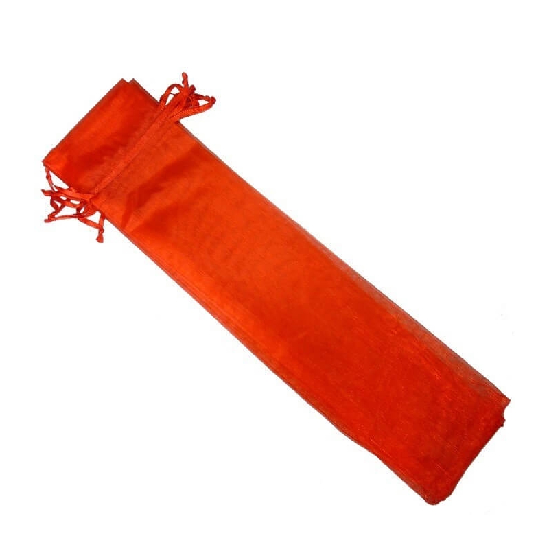 Etui pour eventail organza rouge