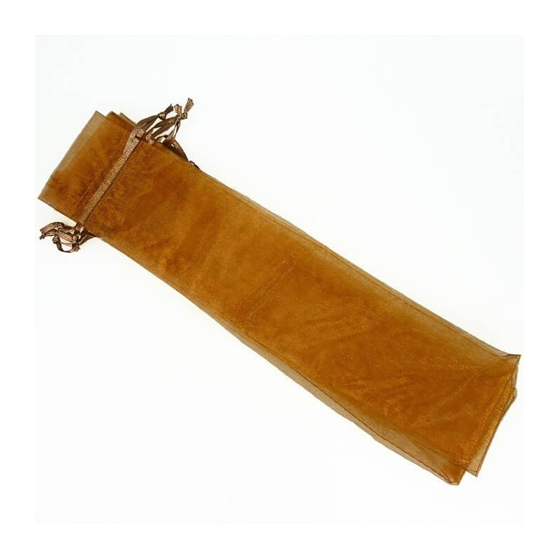 Sachet en organza marron 30x7 cm
