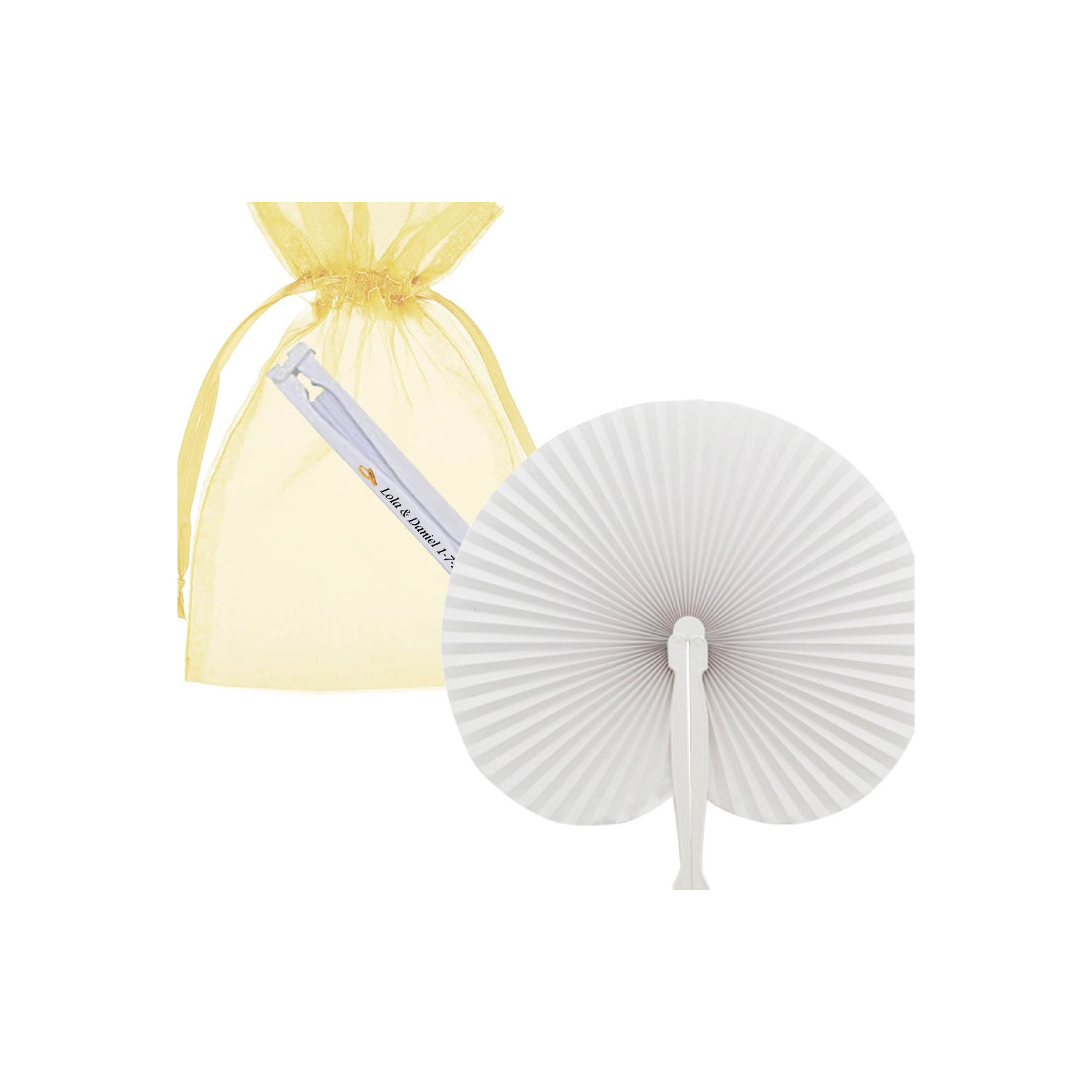 Pai pai avec sac et autocollant de mariage