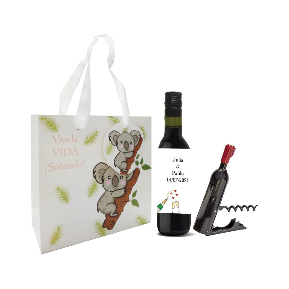 Set de vin pour mariage personnalisé