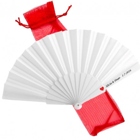 éventail Blanc Avec Sac De Mariage