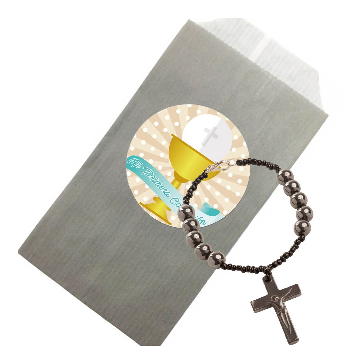 Bracelet de communion avec enveloppe et autocollant
