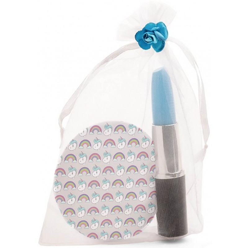 Miroir femme licorne stylo sac et fleur