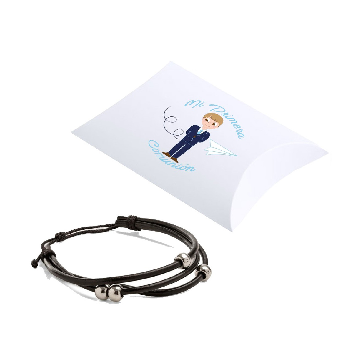 Bracelet avec boîte et autocollant de communion