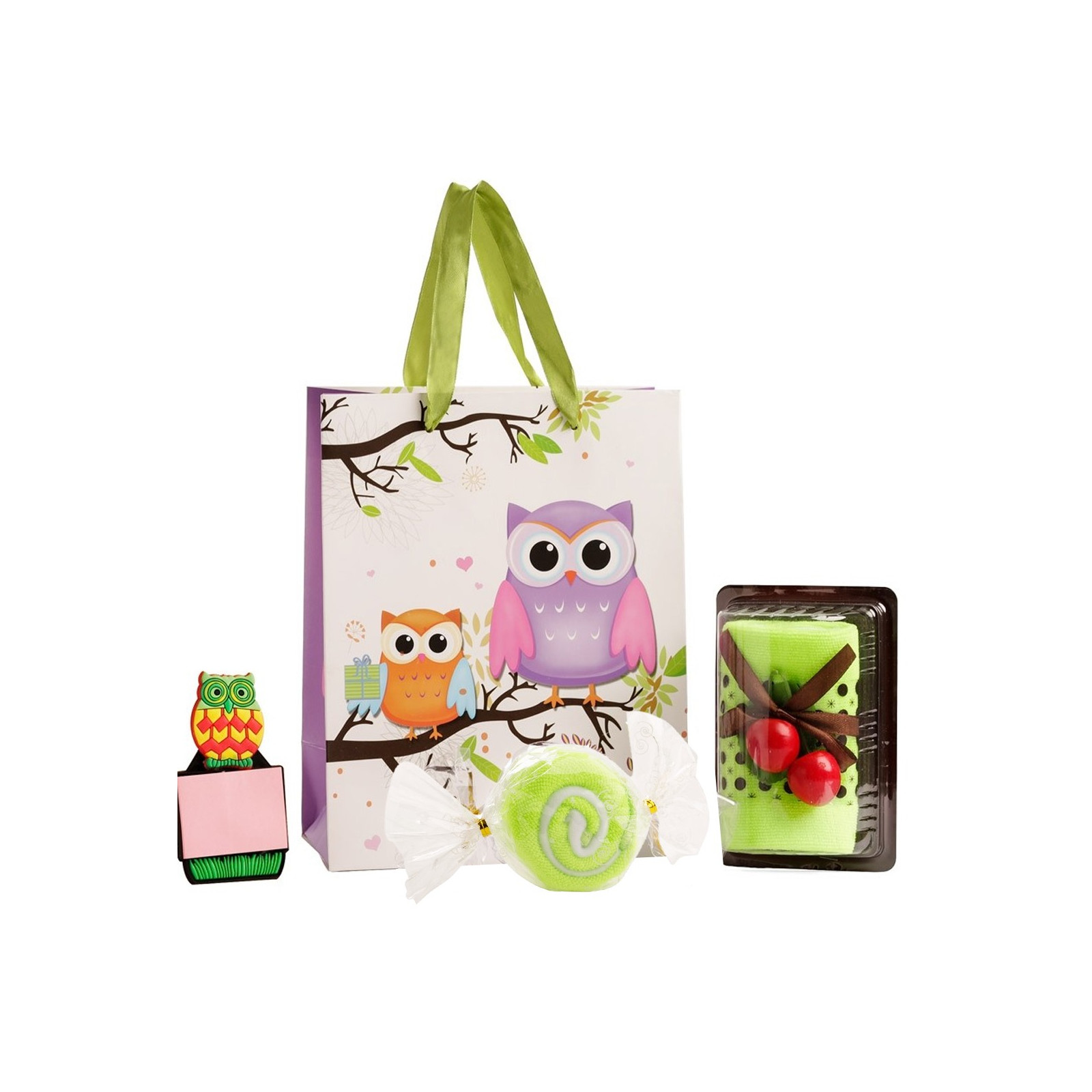 Cadeau femme serviettes en forme aimant et sac