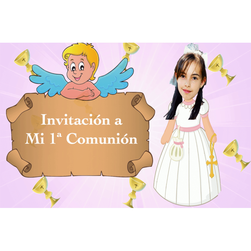Invitation animée de fille de communion