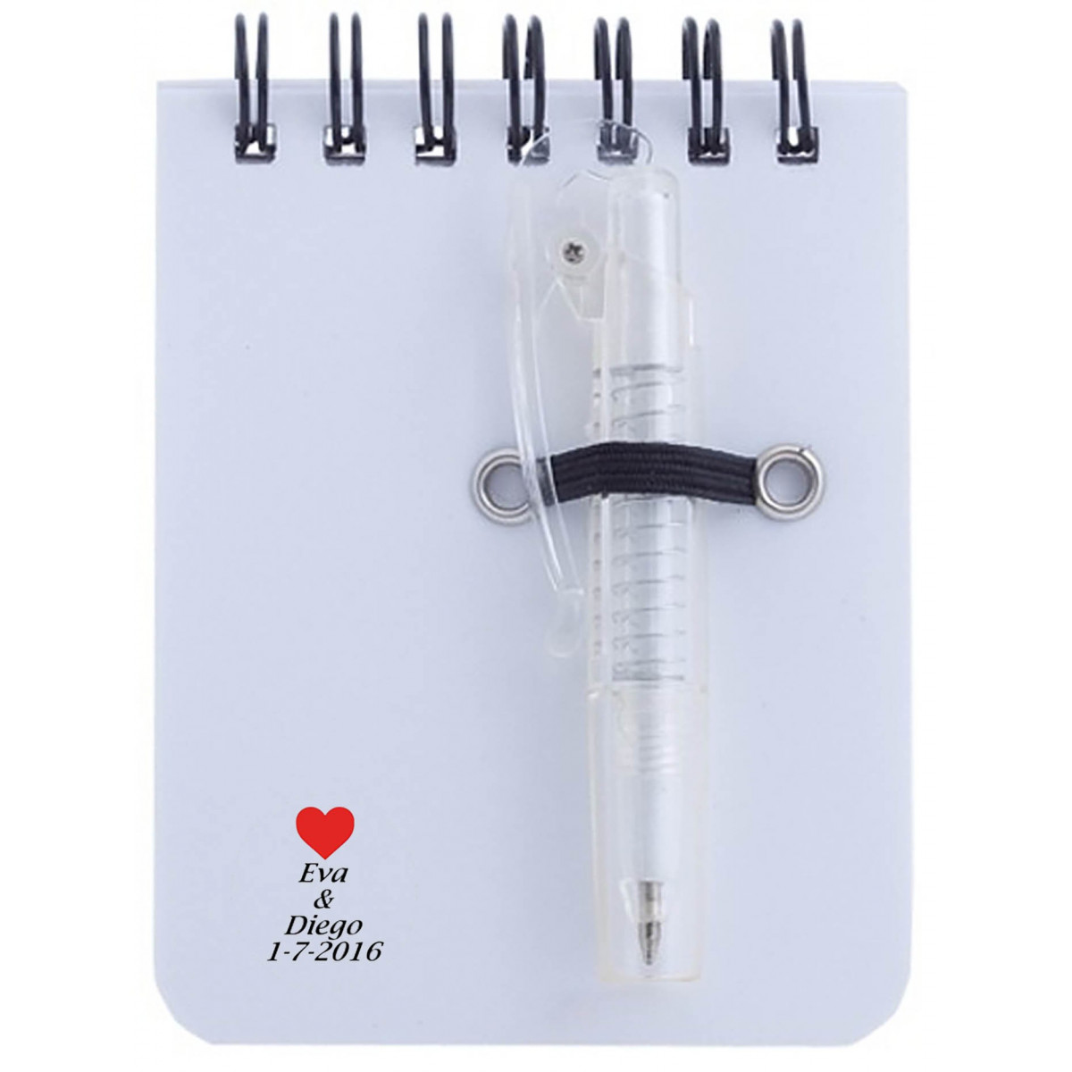 Carnet avec stylo et autocollant personnalisé pour les mariages
