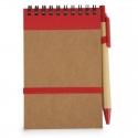 Cahier avec stylo et autocollant