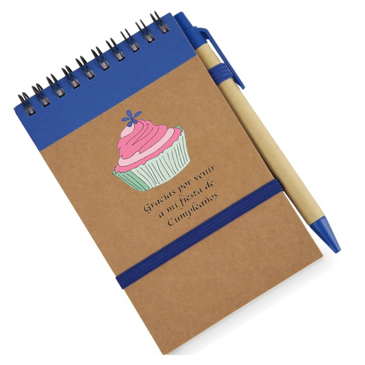 Cahier avec stylo et anniversaire adhésif