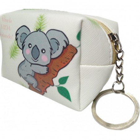Porte-monnaie miroir stylo à lèvres dans un sac koala