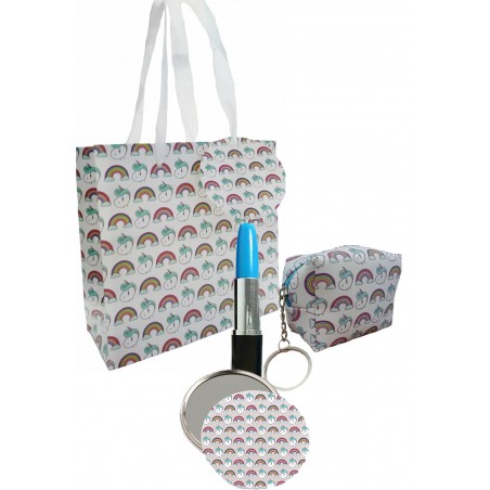 Pochette à Imprimé Licorne Avec Stylo, Miroir Et Sac à Main
