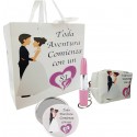 Coffret Cadeau Dans Un Sac De Mariage Avec Miroir, Sac à Main Et Stylo